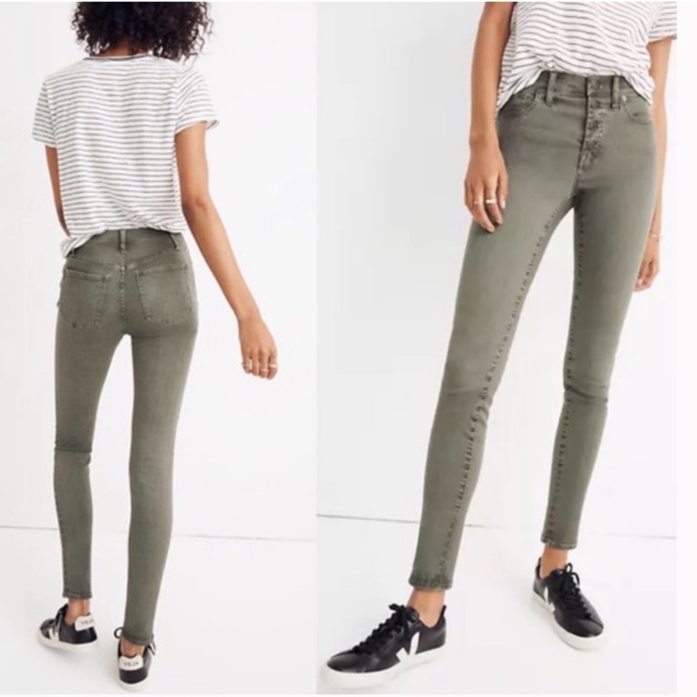 Madewell 9” High Rise Skinny Jeans- Olive size 23
